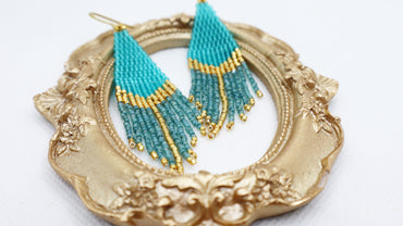 ARETES VERDE MATE E IRISADO