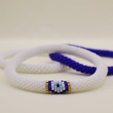 Set de Pulseras Ojo Turco, Azul y Blanco