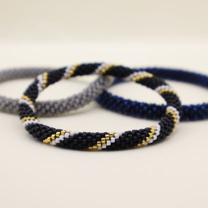 Mar de Medianoche | Set de 3 pulseras tejidas a mano