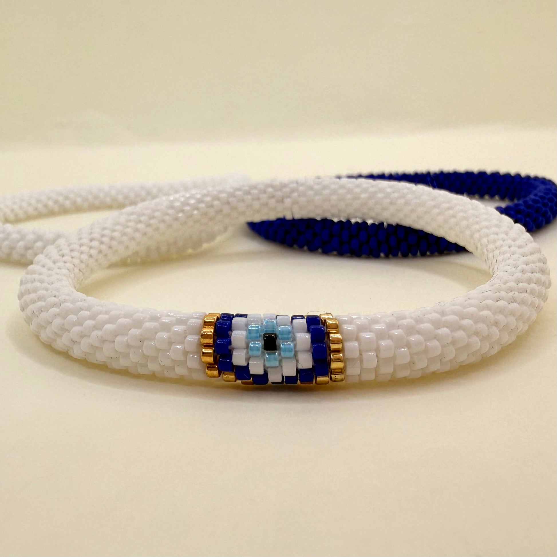 Set de Pulseras Ojo Turco, Azul y Blanco